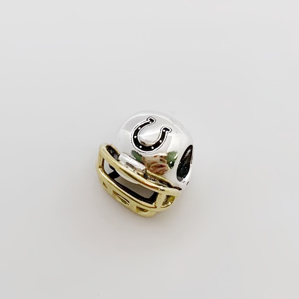 Pandora Indianapolis Colts Football Helmet Bead Charm Pendant S925 Sterling